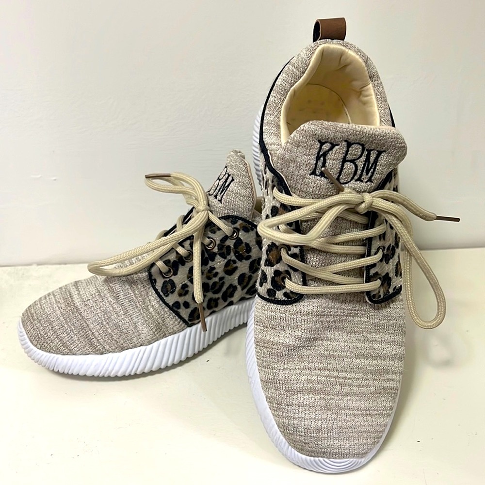 MarleyLilly Embroidered Tennis Shoes - Women | Color Leopard | Size: 8